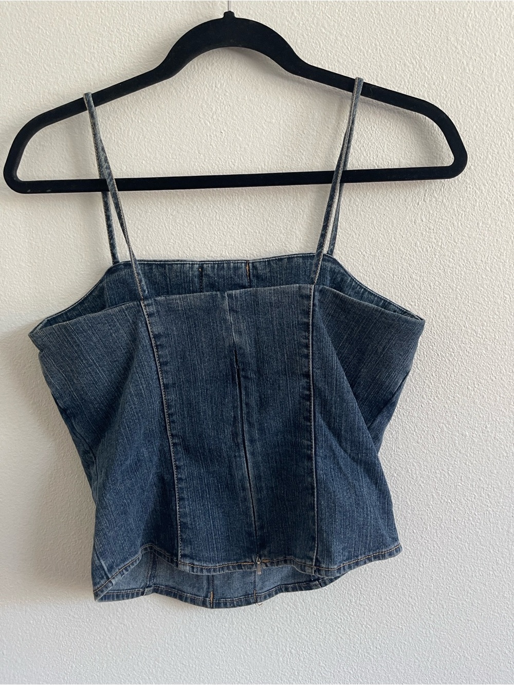 Guess Denim Corset Cami with Red Lace Detail - Blue - Picture 4 of 6